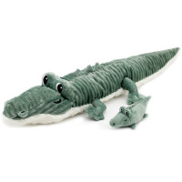 Peluche Ptipotos Crocodile Maman + Bébé "Vert" (60 cm)