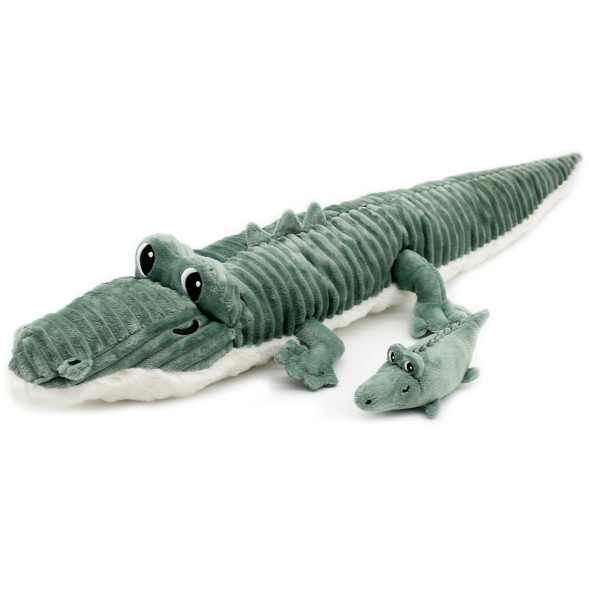 Peluche Ptipotos Crocodile Maman + Bébé "Vert" (60 cm)