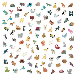 Gommettes "Animaux exotiques" (x100) Janod