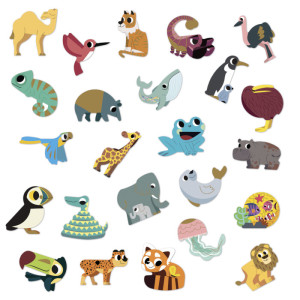 Gommettes "Animaux exotiques" (x100) Janod
