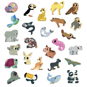 Gommettes "Animaux exotiques" (x100) Janod