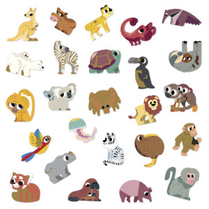 Gommettes "Animaux exotiques" (x100) Janod