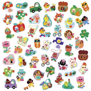 Pochette de 50 Grandes Gommettes "Printemps" (18 mois et +) Janod