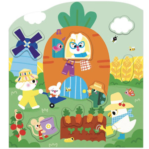 Cahier de stickers et Décors "La Ferme" (3-5 ans) Janod