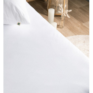 Drap Housse + Alèse Imperméable Fabuleuse 180x200 "Blanc" Kadolis
