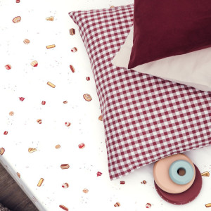 Drap housse 60x120 en coton bio "Gourmandises" Kadolis