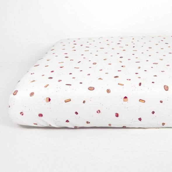 Drap housse 70x140 en coton bio "Gourmandises"