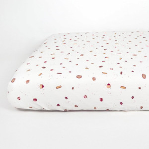 Drap housse 70x140 en coton bio "Gourmandises" Kadolis