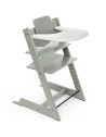 Chaise Haute Tripp Trapp "Vert Glacier" en bois de hêtre + Baby Set + Plateau