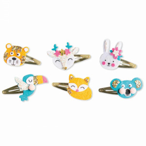 Kit Créatif "6 barrettes animaux pailletés à créer"