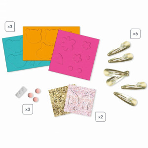 Kit Créatif "6 barrettes animaux pailletés à créer"