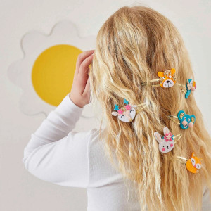 Kit Créatif "6 barrettes animaux pailletés à créer"