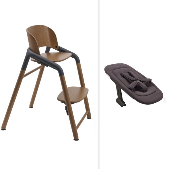 Chaise haute bébé évolutive 2-en-1 en bois Bugaboo Giraffe "Bois chaud/Gris"