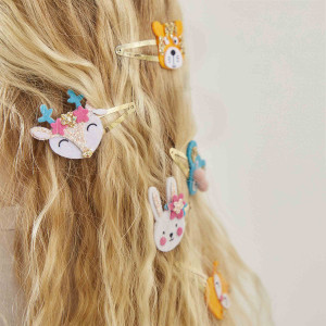 Kit Créatif "6 barrettes animaux pailletés à créer"