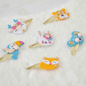 Kit Créatif "6 barrettes animaux pailletés à créer"
