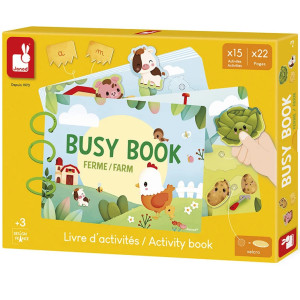 Livre d'activités "Busy-book Ferme" (Français/Anglais) (3,6 ans) Janod