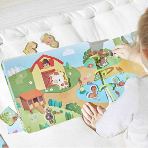 Livre d'activités "Busy-book Ferme" (Français/Anglais) (3,6 ans) Janod