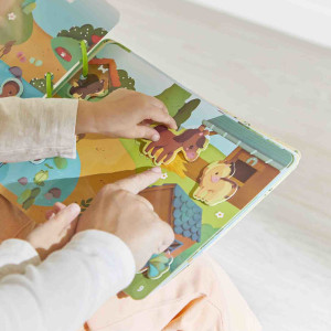 Livre d'activités "Busy-book Ferme" (Français/Anglais) (3,6 ans) Janod
