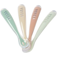 Set de 4 cuillères bébé en silicone 1er âge "Natural" (4 mois et +)