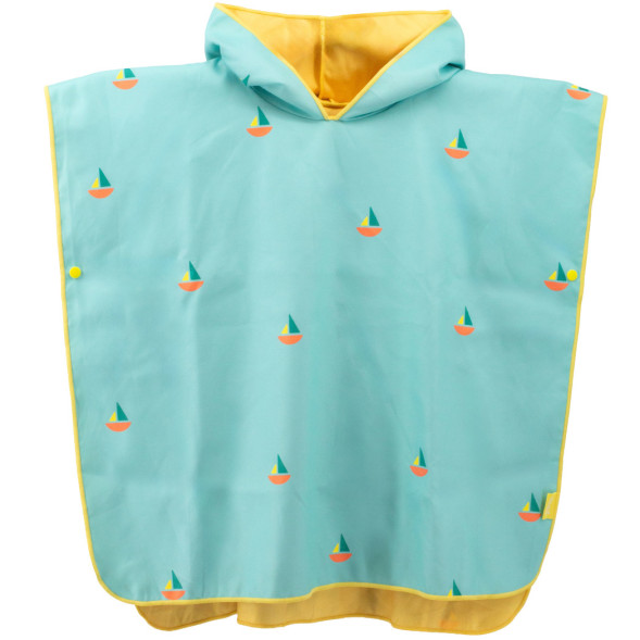 Poncho de plage microfibre enfant "Bleu Banane" (1-6 ans)