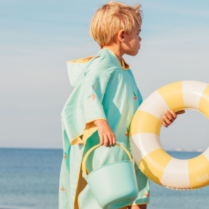 Poncho de plage microfibre enfant "Bleu Banane" (1-6 ans) Quut