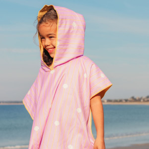 Poncho de plage microfibre enfant "Rose Banane" (1-6 ans) Quut