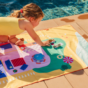 Serviette de plage en microfibre (140 x 70 cm) "Maison de Poupée" Quut
