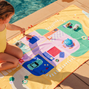 Serviette de plage en microfibre (140 x 70 cm) "Maison de Poupée" Quut