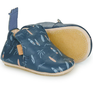 Chaussons bébé en cuir My Blublu "Marine Surf" Easy Peasy