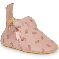 Chaussons bébé en cuir My Blublu "Fraises Nude"