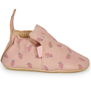 Chaussons bébé en cuir My Blublu "Nude Fraise"
