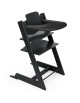 Chaise Haute Tripp Trapp "Noir" en bois de hêtre + Baby Set + Plateau