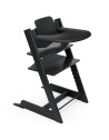 Chaise Haute Tripp Trapp "Noir" en bois de hêtre + Baby Set + Plateau