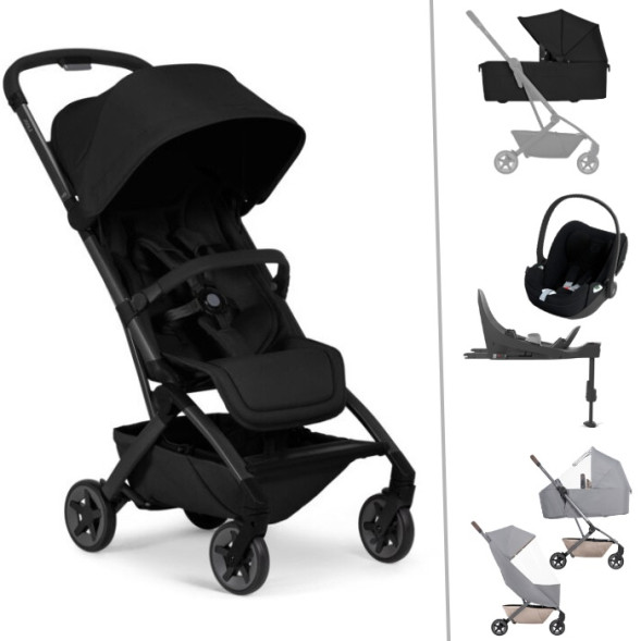  Poussette Joolz Aer2 "Space Black" + Nacelle + Cybex Cloud T + Base T + Arceau de Maintien + Protections Pluie