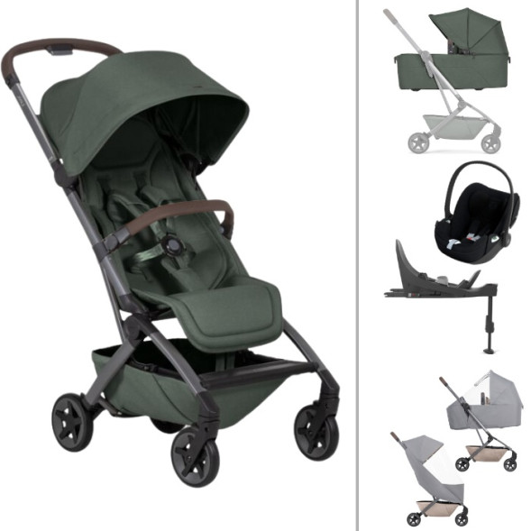  Poussette Joolz Aer2 "Forest Green" + Nacelle + Cybex Cloud T + Base T + Arceau de Maintien + Protections Pluie