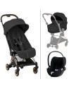  Poussette COYA Style Rosegold "Sepia Black" + Nacelle pliable LUXE + Cloud T Plus (2026)