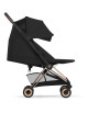 Poussette COYA Confort Rosegold + Nacelle LUXE "Sepia Black" (2026)