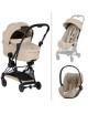  Poussette COYA Confort Matt Black "Cozy Beige" + Nacelle pliable LUXE + Cloud T Plus (2026)