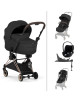  Poussette COYA Confort Rosegold "Sepia Black" + Nacelle LUXE + Cloud T Plus + Base T + Habillage Pluie + Garde-corps