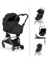  Poussette COYA Confort Rosegold "Sepia Black" + Nacelle LUXE + Cloud T Plus + Base T + Habillage Pluie + Garde-corps