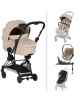  Poussette COYA Confort Matt Black "Cozy Beige" + Nacelle LUXE + Cloud T Plus  + Base T + Habillage Pluie + Garde-corps