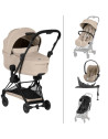  Poussette COYA Confort Matt Black "Cozy Beige" + Nacelle LUXE + Cloud T Plus  + Base T + Habillage Pluie + Garde-corps