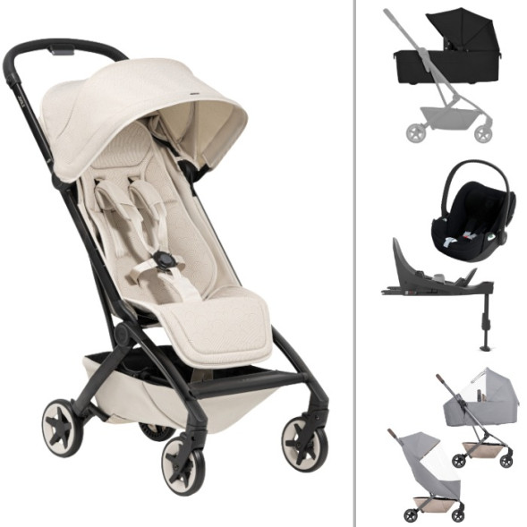  Poussette Joolz Aer2 Edition "Calming Beige" + Nacelle + Cybex Cloud T + Base T + Arceau de Maintien + Protections Pluie