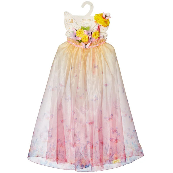 Déguisement enfant Cape + Serre-tête + Baguette Papillon "Danae" (3-4 ans)