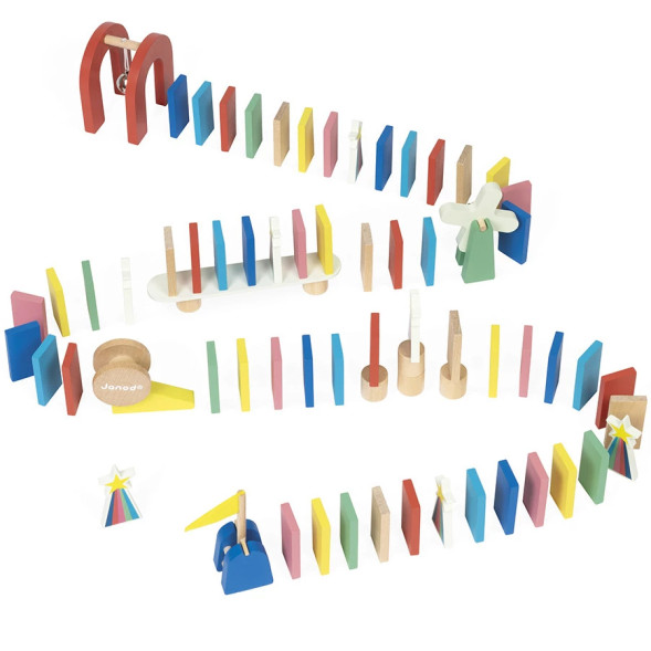 Parcours de Dominos en bois (100 pièces) (3-6 ans)