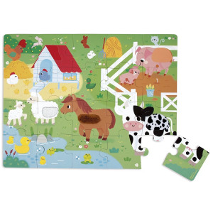 Puzzle enfant géant tactile "La ferme" (2-5 ans) Janod