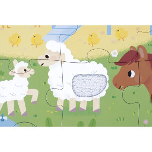 Puzzle enfant géant tactile "La ferme" (2-5 ans) Janod