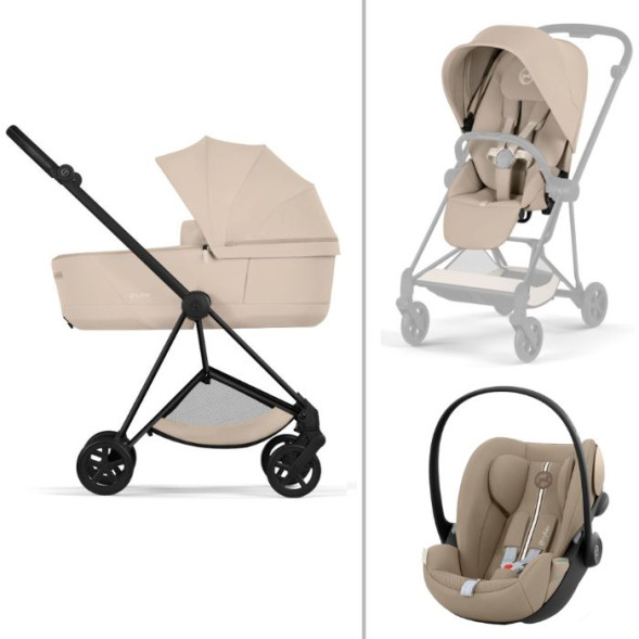  Poussette MIOS + Nacelle LUXE + CLoud T Plus Confort Matt Black "Cozy Beige" (2026)