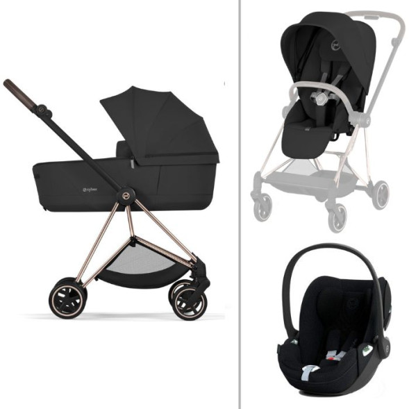  Poussette MIOS + Nacelle LUXE + CLoud T Plus Confort Rosegold "Sepia Black" (2026)