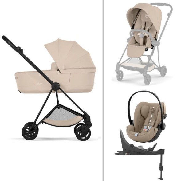  Poussette MIOS + Nacelle LUXE + CLoud T Plus + Base T Confort Matt Black "Cozy Beige" (2026)